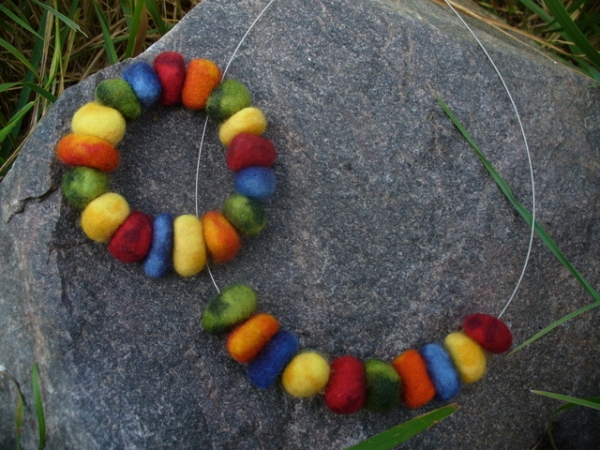 5 Filznuggets Tricolor Brauntöne